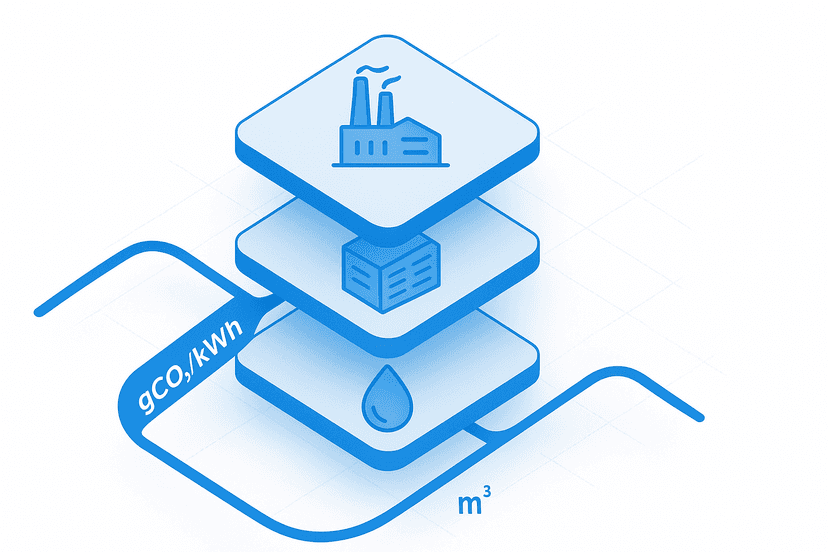 Carbon Intensity & Water Footprint dashboard preview